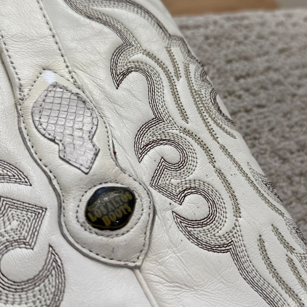 Los Altos Boots Men 9 Ee White Python Leather Cow… - image 8
